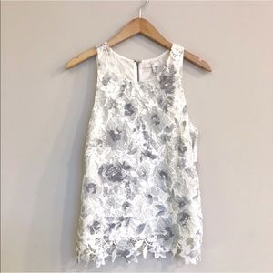 Joie Lace Zip Up Tank Blouse